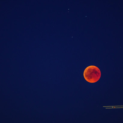 Mondfinsternis mit Flugzeug 2018