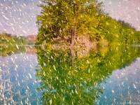 Luftpolsterfolie auf der Aggertalsperre