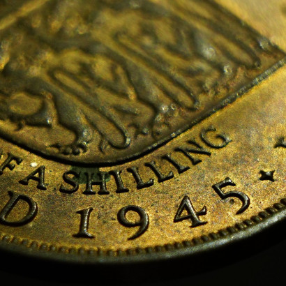 Britische M&uuml;nze 1945