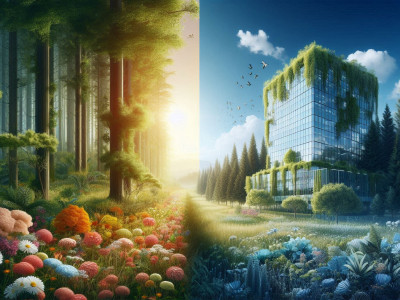 Naturelemente mit Architektur vergleichen