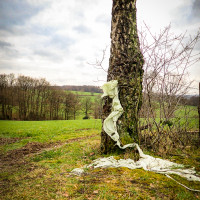 Der Schleier zeigt unverschleiert die Umweltverschmutzung durch Plastikmüll